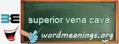 WordMeaning blackboard for superior vena cava